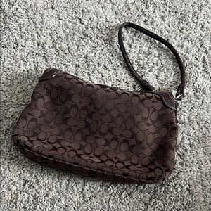 Coach Dark Brown Signature Clutch